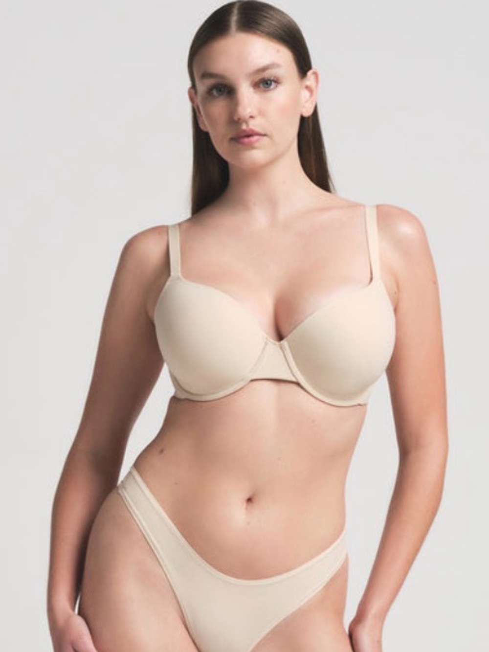 NWT SKIMS FITS EVERYONE TSHIRT DEMI BRA, SAND, 36C